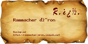 Rammacher Áron névjegykártya